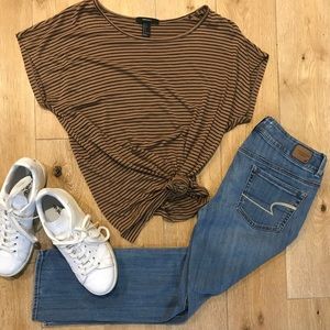 Black and Tan Striped Shirt
